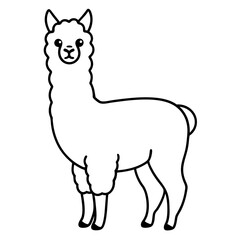 Minimalist Alpaca Fluffy Body & Graceful Neck Vector Art