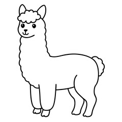 Minimalist Alpaca Fluffy Body & Graceful Neck Vector Art