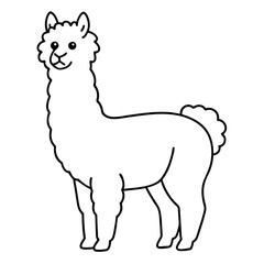 Minimalist Alpaca Fluffy Body & Graceful Neck Vector Art