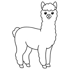 Minimalist Alpaca Fluffy Body & Graceful Neck Vector Art