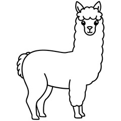 Minimalist Alpaca Fluffy Body & Graceful Neck Vector Art