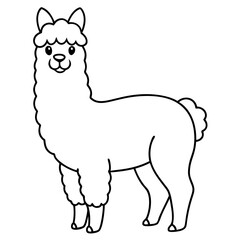 Minimalist Alpaca Fluffy Body & Graceful Neck Vector Art