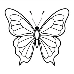 Fototapeta premium Black butterfly vector design. Line art
