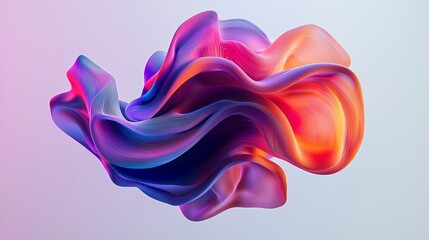 Fototapeta premium Floating 3D Abstract Shape in Dynamic Colors - iDea Art