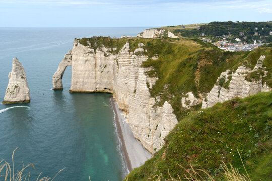 surrounded by the impressive cliffs above and below, Etretat Beach is undoubtedly one of Normandy's most beautiful beaches on the English Channel.