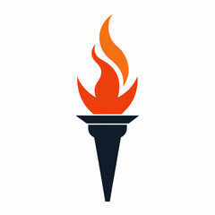 Torch logo design on a white background 