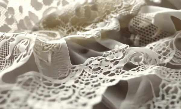 A white lace dress with a lace border 4K Video