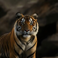portrait of a bengal tiger, 3d  illustration.
