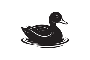 Duck silhouette vector illustration, Duck silhouette vector, Duck silhouette PNG.