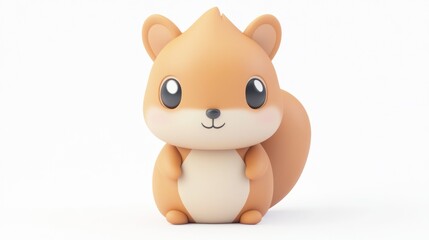 Fototapeta premium A cute, stylized cartoon squirrel with large eyes and a friendly expression.