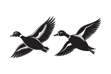 Obraz premium Duck silhouette vector illustration, Duck silhouette vector, Duck silhouette PNG.