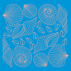 Cute seashell pattern delicate background