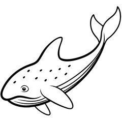 Elegant Whale Shark in Black Spot Vector Art