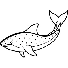Elegant Whale Shark in Black Spot Vector Art