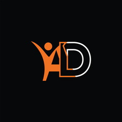 A D Logo. AD Letter Logo Design 