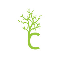 Letter c Initial natural vector logo template. Design