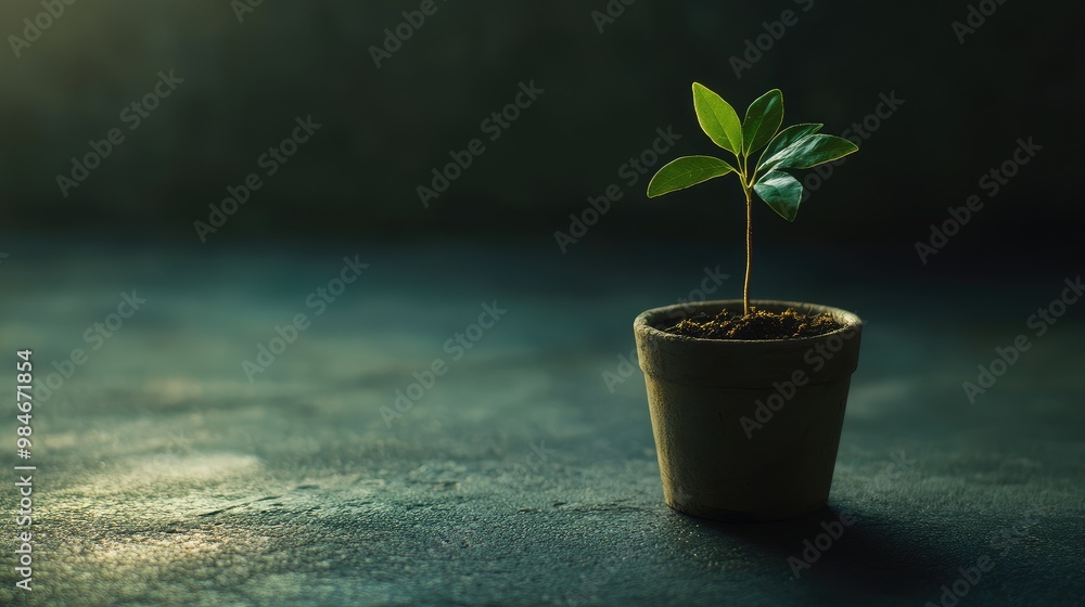 Sticker plant in a pot