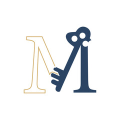 Vector Logo Letter Safety Security Key M
