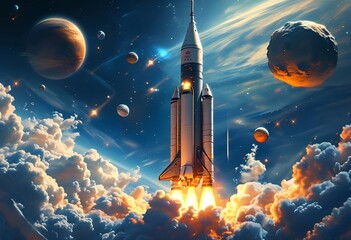 Fototapeta premium space rocket