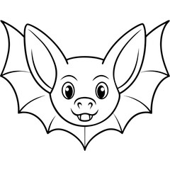 Close-Up Vector of a Bat's Face Pointy Ears and Large Eyes