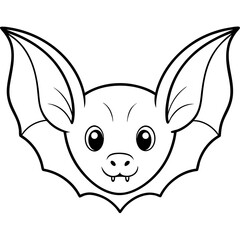 Close-Up Vector of a Bat's Face Pointy Ears and Large Eyes