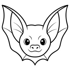 Close-Up Vector of a Bat's Face Pointy Ears and Large Eyes