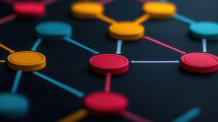 Seamless flowchart with diverse business icons forming a loop, efficiency, loop of continuous business improvement