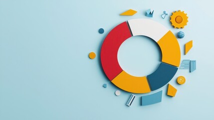 Circular infographic representing different business departments connected seamlessly, efficiency, departmental integration