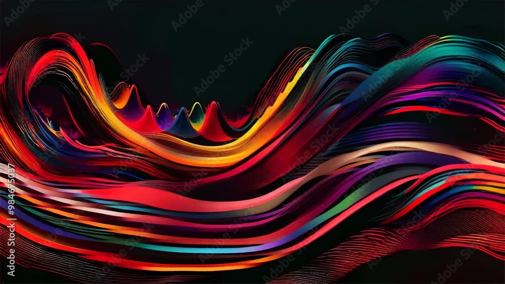 Poster abstract colorful network, technology background, glowing points and lines.. ai generation