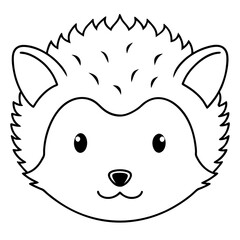 Fototapeta premium Minimalist Line Art Hedgehog Face Vector