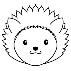 Obraz premium Minimalist Line Art Hedgehog Face Vector
