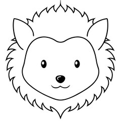 Minimalist Line Art Hedgehog Face Vector