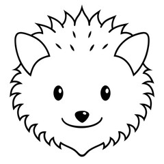 Fototapeta premium Minimalist Line Art Hedgehog Face Vector