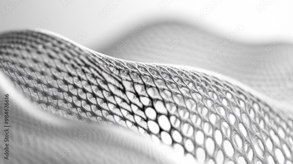 Poster abstract close-up of a textured mesh surface creating a wave-like pattern.