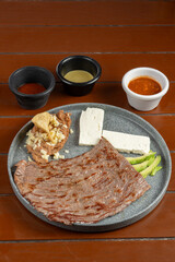 menu de restaurante, comida, almuerzo 