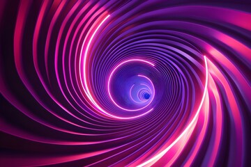 Mesmerizing Spiral of Light and Color in a Futuristic Tunnel