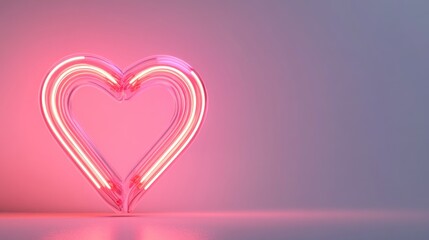 A glowing neon heart symbol on a gradient background, representing love and affection.