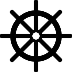 Wheel Dharma. Symbol birth and death, process attaining enlightenment. Dharmachakra. Wheel with eight spokes. Eightfold path.