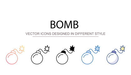 Bomb icon design with white background stock illustration