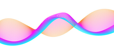 Abstract lines colors design element on white background of waves. Vector Illustration eps 10 for grunge elegant business card, print brochure, flyer, banners, cover book, label, fabric