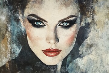 Stunning Portrait of a Woman with Dramatic Makeup