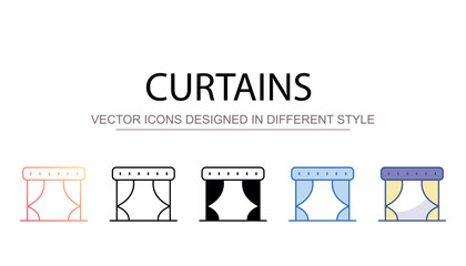 Curtains icon design with white background stock illustration