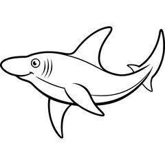 Sleek Hammerhead Shark Vector Art