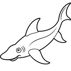Sleek Hammerhead Shark Vector Art