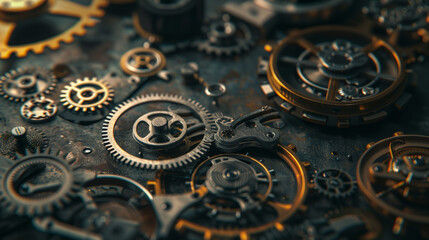 Intricate dismantled mechanical watch showcasing precision gears and springs on a dark background, representing the teardown and analysis process in watchmaking.

