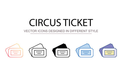 Circus ticket icon design with white background stock illustration