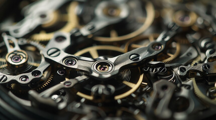 Intricate dismantled mechanical watch showcasing precision gears and springs on a dark background, representing the teardown and analysis process in watchmaking.

