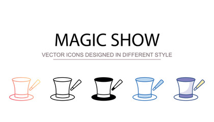 Magic show icon design with white background stock illustration