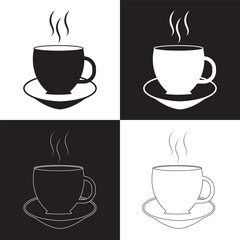 Espresso Cup icon.  isolated on white and black background, Vector illustration. EPS 10