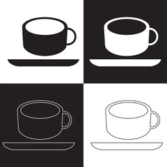 Espresso Cup icon.  isolated on white and black background, Vector illustration. EPS 10